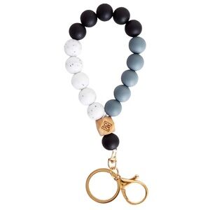Silicone Beaded Bangle Wristlet Key Chain Bracelet.